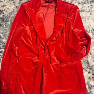 Lane Bryant Velvet Red Jacket